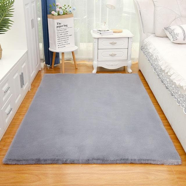 Yiran Furniture Plüschteppich Weiß, Flauschige Matte für Wohnzimmer, Kinderzimmer und Schlafzimmer, Rutschfest und Waschbar, B/T: 40 x 40 cm - Bild 1