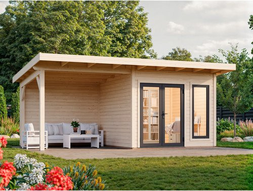 Palmako Holz-Gartenhaus Aurelia Pultdach in Braun mit modernem Design, B/T: 599 x 300 cm - Bild 3
