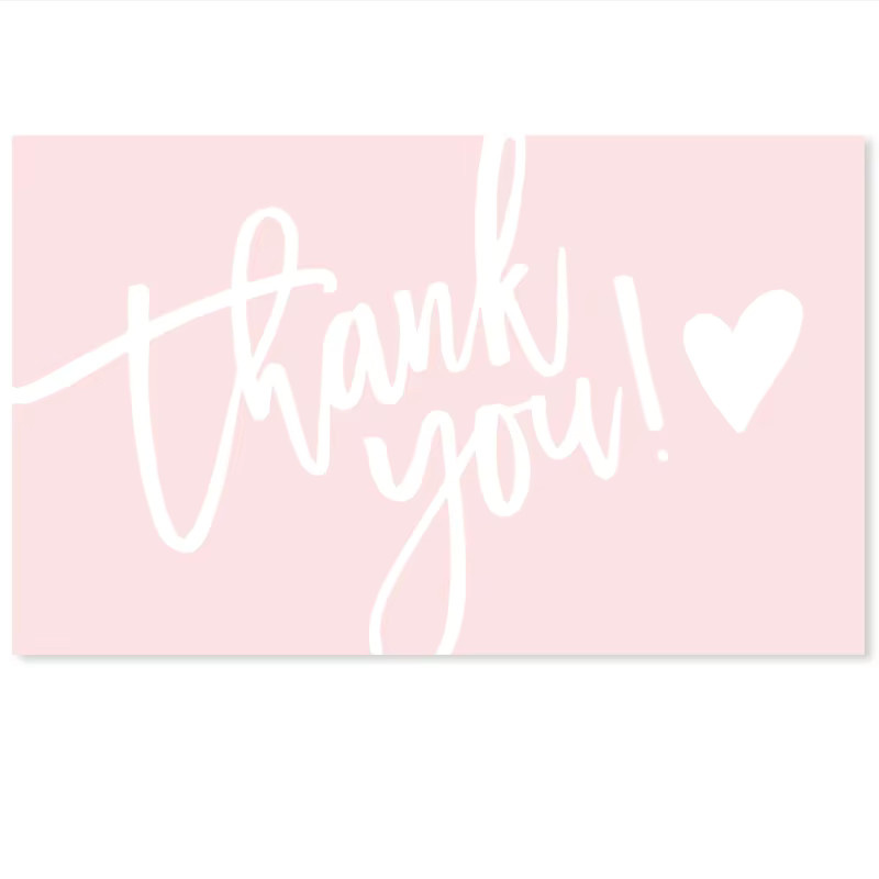 30er Packung Rosa Dankeskarten aus beschichtetem Papier für Business und Geschenke mit Aufschrift Wunderschöne Danke - Bild 1