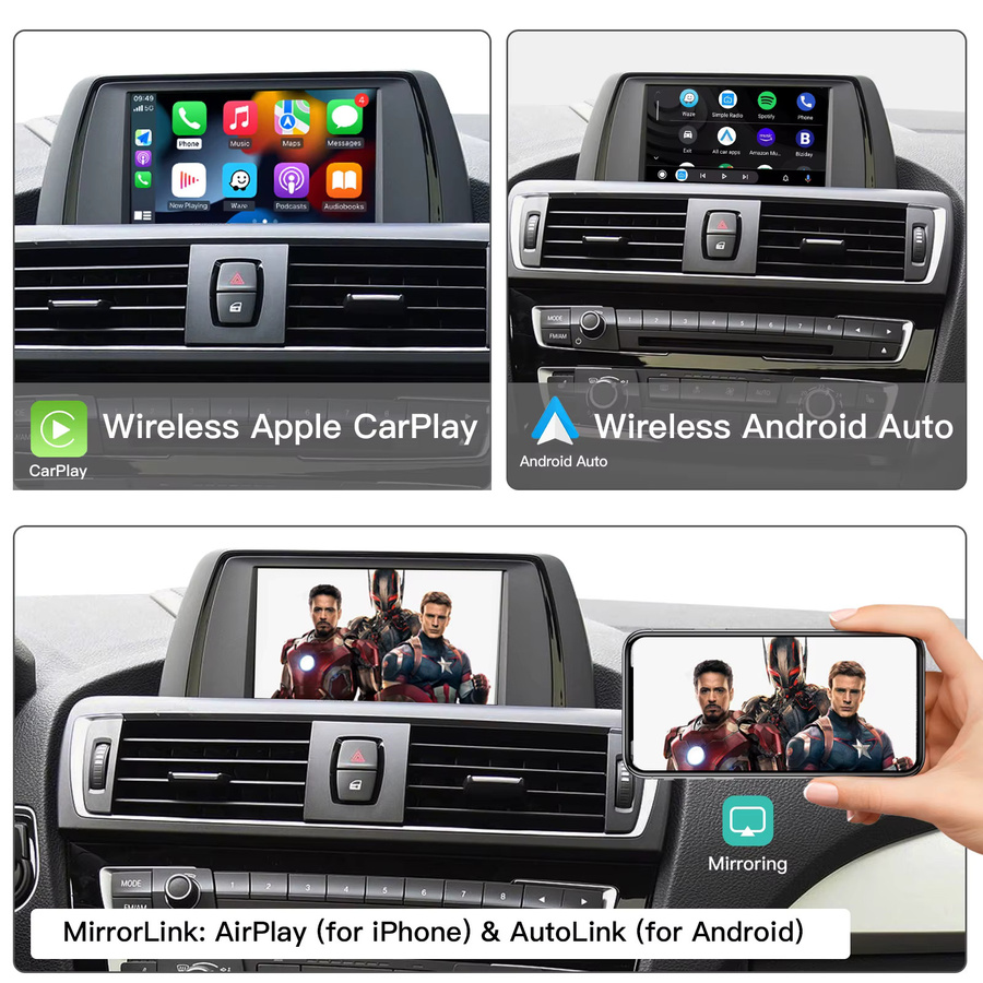 CARABC Wireless CarPlay und Android Auto Adapter für BMW NBT und CIC Systeme, Schwarz - Bild 3