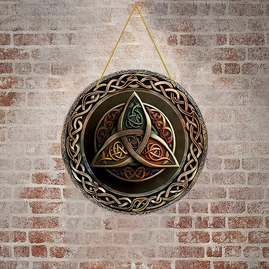 HELLOYOUNG Keltisches Triskelion-Symbol Wandschild aus Aluminium, Mehrfarbig, Durchmesser: 20,32 cm - Bild 4