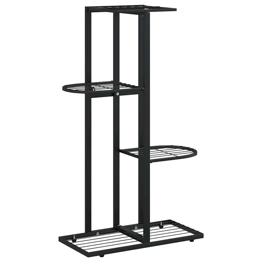 vidaXL Blumenständer aus Metall in Schwarz, 4 Etagen, modern, B/T/H: 43 x 22 x 76 cm - Bild 2