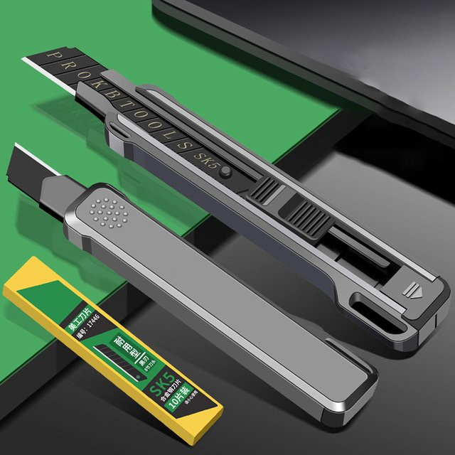 AXE SHAN 10er Set Teleskopisches Universalmesser mit abbrechbarer Klinge und automatischem Einzug für Bürobedarf - Bild 1