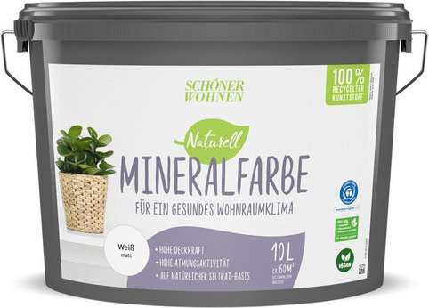 Schöner Wohnen Naturell Mineralfarbe Dispersionsfarbe, weiß, 10,0 l - Bild 1