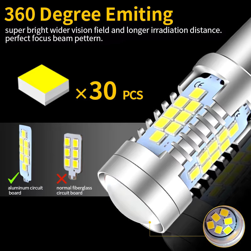 APMATAUTO 2er Set LED-Lampen 1157 BAY15D P21W/5W 7528 12499 in Weiß und Silber für Autolichter, Bremslichter, Nebelscheinwerfer, Rückfahrscheinwerfer und DRL - Bild 4