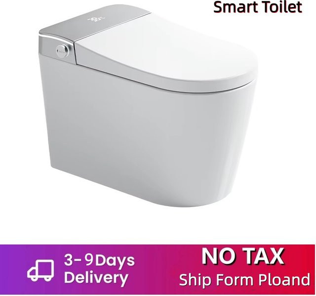 WEllBlue Intelligente Toilette in Weiß mit automatischer Sitzheizung, Doppelspülung und elektrischem Öffnen/Schließen - Bild 1