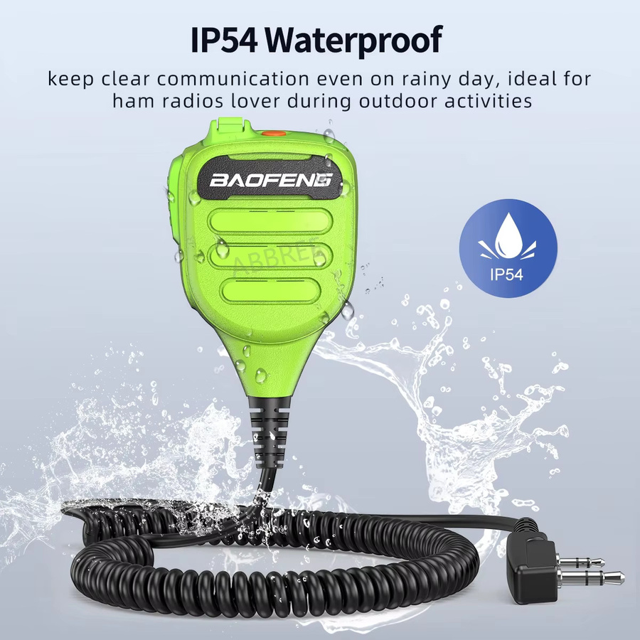 BAOFENG BF-850 Walkie-Talkie-Lautsprechermikrofon mit Dual PTT in Grün, IP54 wasserdicht, kompatibel mit BAOFENG AR-39, UV-21PRO, BF-888S, AR-152 und UV-5R - Bild 2