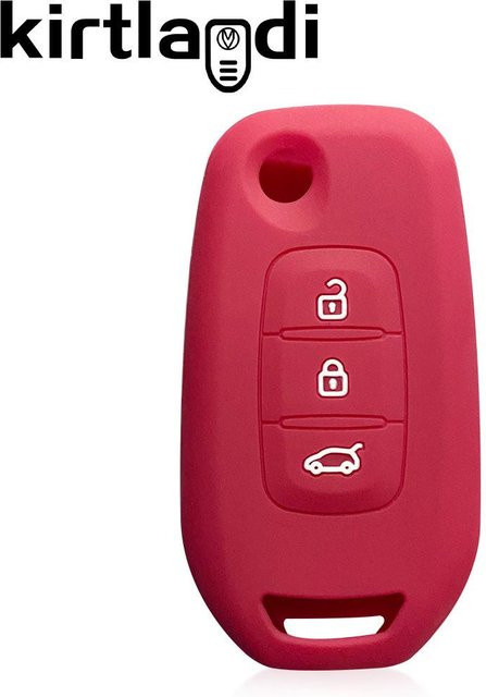 Silikon Schlüsselhülle für Renault Logan 2 Stepway Sandero Clio 5 Arkana Captur Kadjar Kwid in Rot - Bild 1
