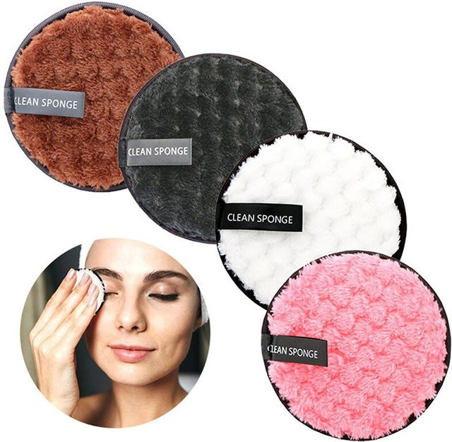 4er-Set Waschbare Make-up Entferner Pads aus Mikrofaser in Mehrfarbig - Bild 1