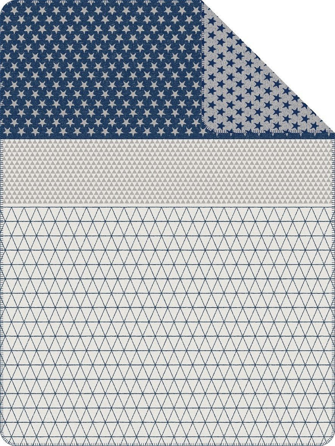 S.Oliver Heimdecke Schlafdecke mit Sternen in Blau-Weiß B/H: 150 x 200 cm - Bild 1