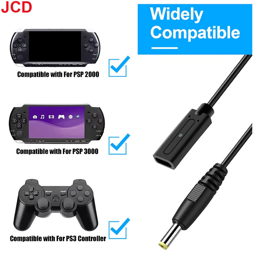 JCD USB-C Ladekabel und Datenleitung für PSP 2000, 3000 und PS3 in Schwarz - Bild 3