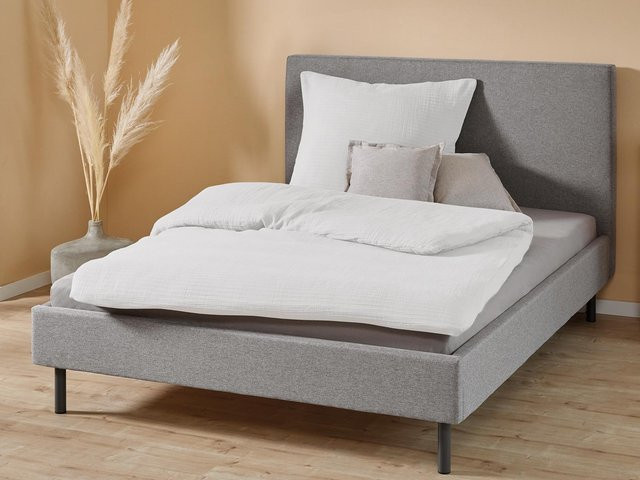 Nisco Slate Polsterbett in Grau mit minimalistischem Design, B/T/H: 160 x 200 cm - Bild 1