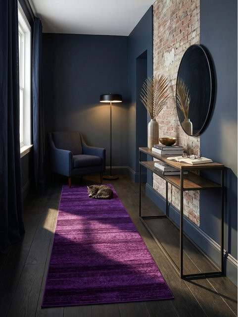 Kurzflorteppich INN von Kadima Design, einfarbig, Violett, B: 80 cm, L: 300 cm - Bild 1
