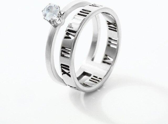 Ring Edelstahl, Silber, Kristall, Damen - Bild 1