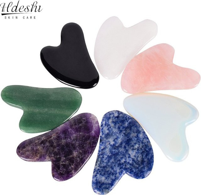 Hdeshi Gua Sha Gesichtsmassagegerät aus Rose Quarz in Pink - Bild 1