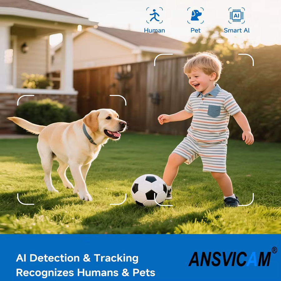 ANSVICAM 2K kabellose IP-Kamera mit 5 MP, magnetische Außen- und Innenkamera mit intelligenter Bewegungserkennung in Weiß - Bild 3