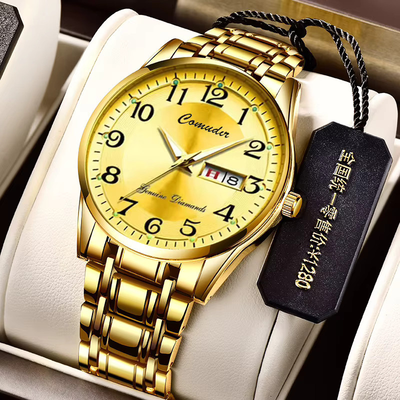 Mairuige Armbanduhr, Quarz, Gold, Edelstahl, Unisex - Bild 3