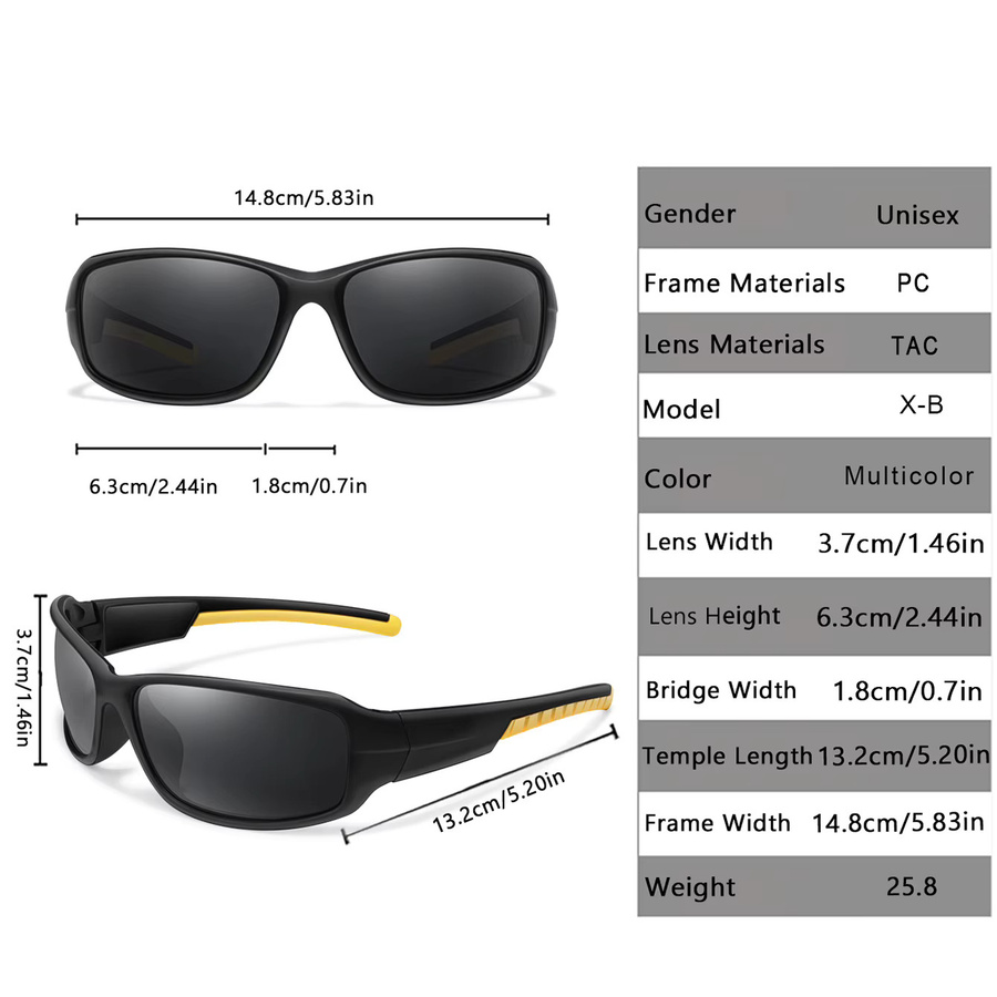 LOISRUBY Polarisierte Fahrrad-Sonnenbrille, Vollrand, Kunststoff, Unisex - Bild 2
