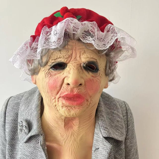 Weihnachtsmann Latexmaske mit Mütze, rot, One size - Bild 1