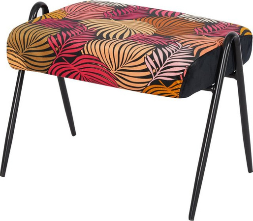 HTI-Living Polsterhocker Olean Leaf Rot mit floralem Design und Metallgestell, B/H/T: 55 x 42 x 39 cm