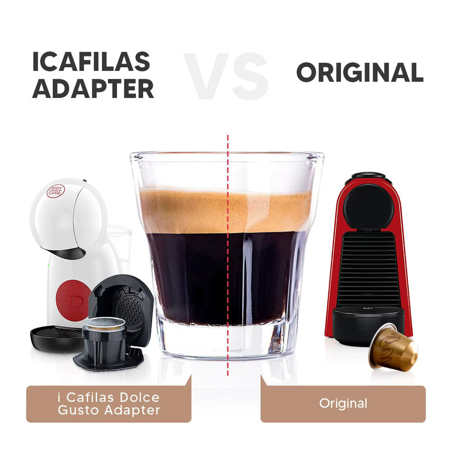icafilas Wiederverwendbarer Adapter für Dolce Gusto EDG MINI Me Maker und Nescafe Genio S Plus, kompatibel mit Nespresso Kaffeekapseln, Schwarz - Bild 4