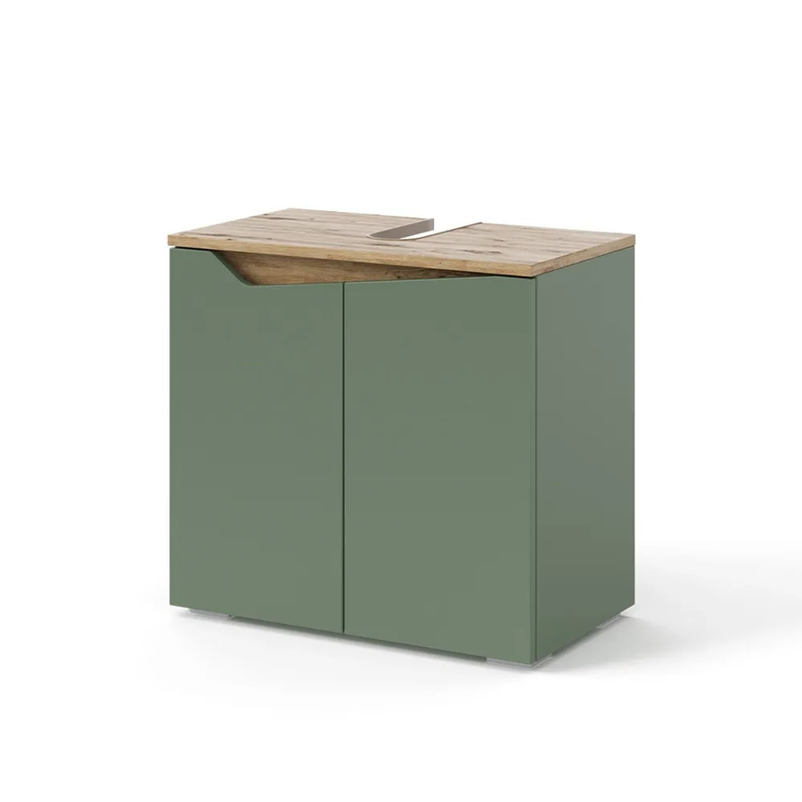 Vicco Waschbeckenunterschrank Marelle in Grün/Anthrazit mit 2 Türen, Breite: 60 cm, Tiefe: 58 cm, Höhe: 35 cm - Bild 2
