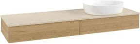 V&B Waschtischunterschrank Antao mit Frontstruktur und Beleuchtung in Honey Oak, B/T: 160 x 50 cm - Bild 1