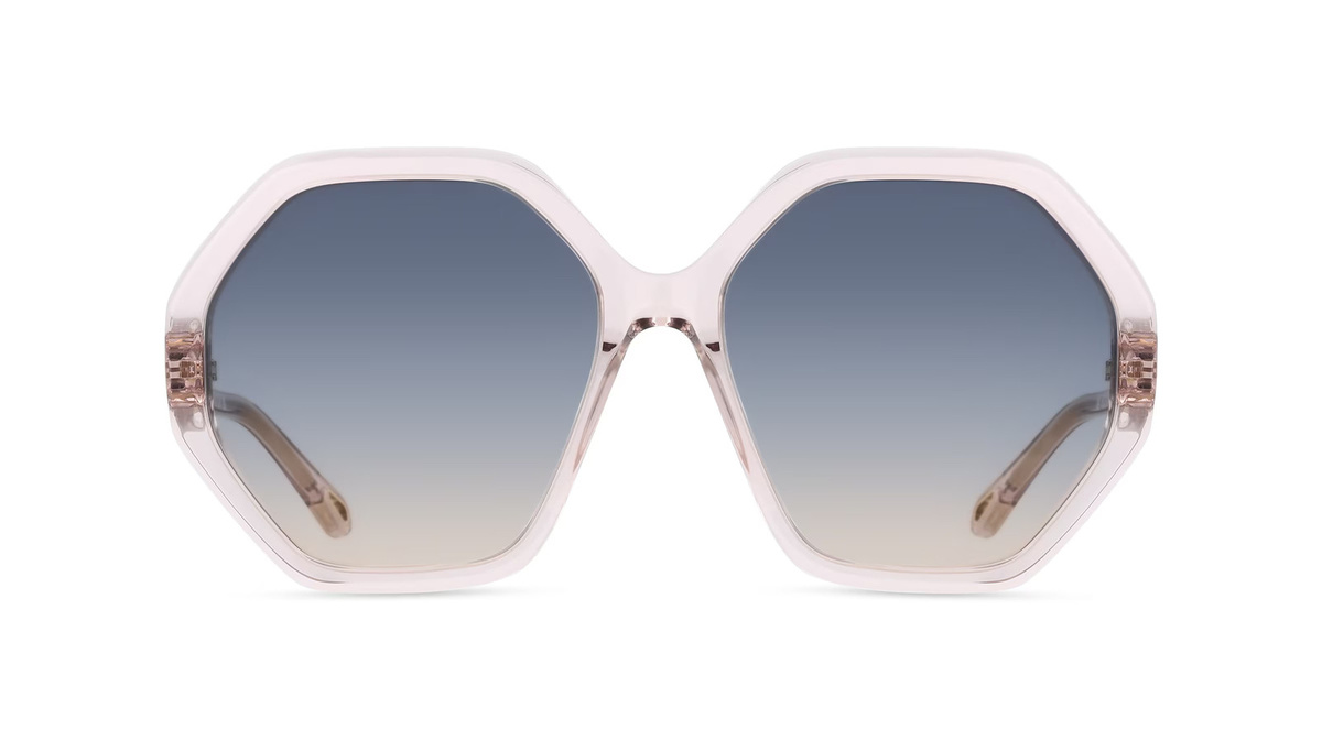 Chloé CH0008S Sonnenbrille, Vollrand, hexagonal, Acetat, Unisex, pink - Bild 1