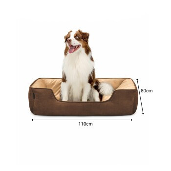 Lionto 2-in-1 Hundebett und Hundekissen in Größe L aus Mikrofasergewebe - Bild 2