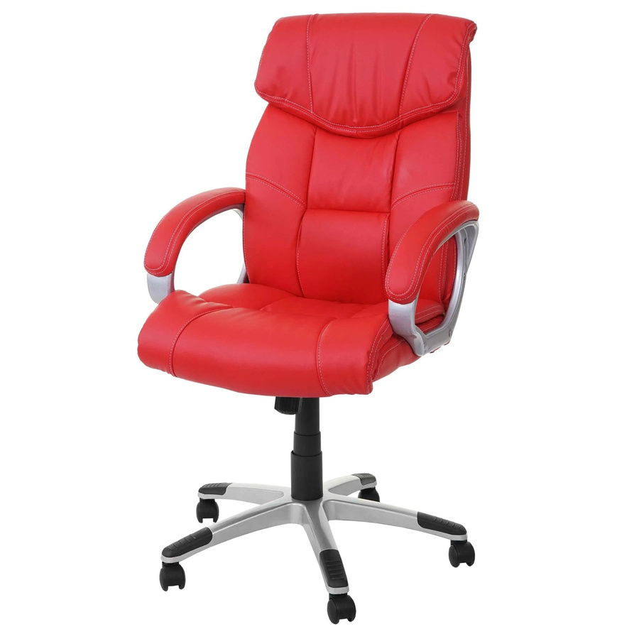 Proregal Chefsessel Bürostuhl in Rot aus Kunstleder mit Rollen und Armlehnen, H x B x T: 120 x 73 x 78 cm, Sitzhöhe: 48 cm - Bild 2