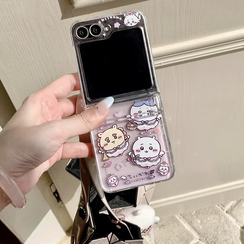 Chiikawa Anime Kartenetui-Handyhülle mit Trageschlaufe für Samsung Galaxy Z Flip 7 6 5 4 3 - Bild 4