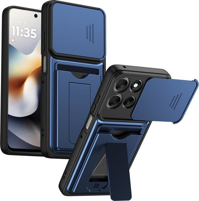 Motorola Handyhülle mit Kartenhalter und Ständerfunktion in Orange für Edge 60 Pro, 70 Fusion, X70 AIR, Moto Signature, G86, G85, G56 - Bild 1