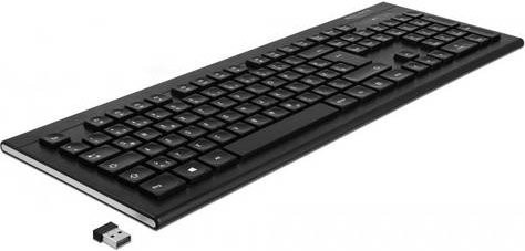 Delock 12671 Kabellose Tastatur mit QWERTZ-Layout in Schwarz über USB-Anschluss - Bild 1