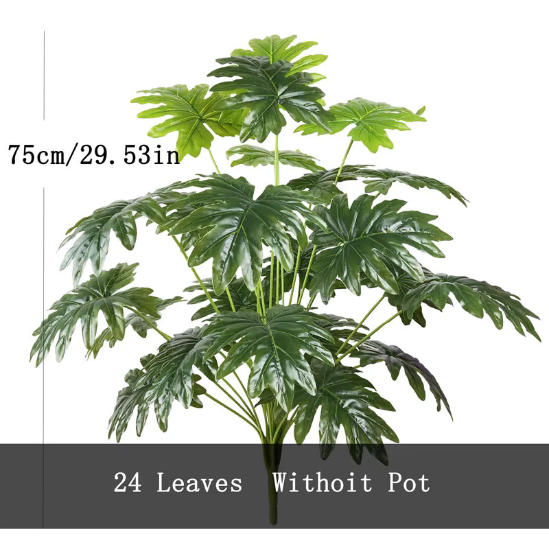 Künstliche Monstera Pflanze Kmitang Grün mit 24 Blättern, Höhe: 75 cm - Bild 3