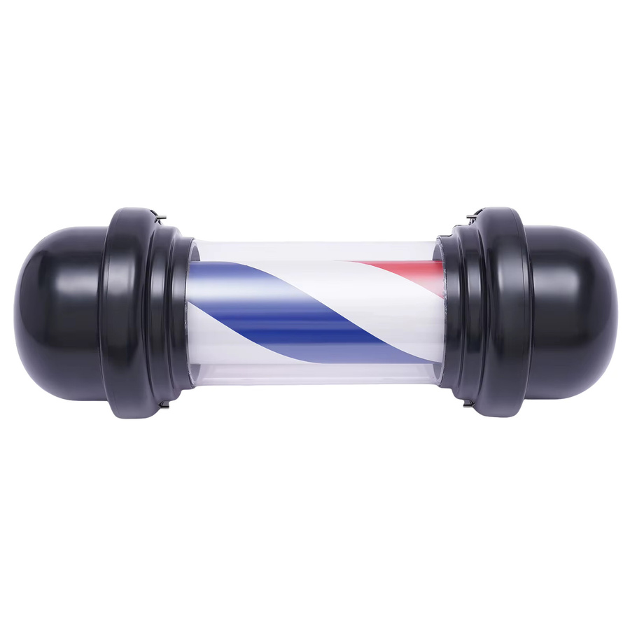 Bymaocar Rotierende LED Friseursalon-Leuchte Schwarz, Wandmontierte Barbier-Pfostenleuchte aus Aluminiumlegierung mit 12W und 50 U/min - Bild 3
