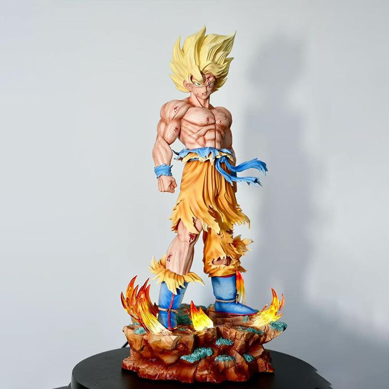 Yiran toy 1 Dragon Ball Z Son Goku Actionfiguren Set mit LED-Basis und austauschbaren Köpfen - Bild 4