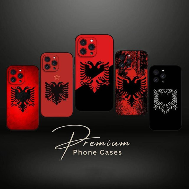 Handyhülle Albanien Flagge für iPhone 17 16 15 14 13 12 11 Pro Max Plus Mini aus weichem TPU - Bild 1