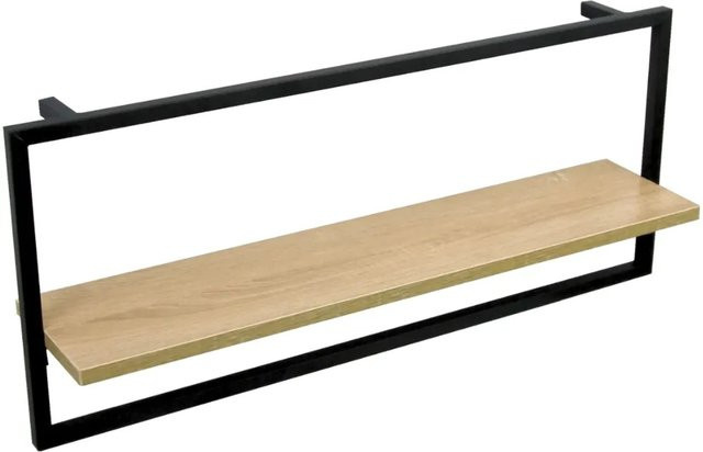 DELUKE Wandregal Schwarz aus MDF und Metall, Schwebendes Bücherregal für Wohnzimmer, Schlafzimmer, Küche oder Büro - Bild 1