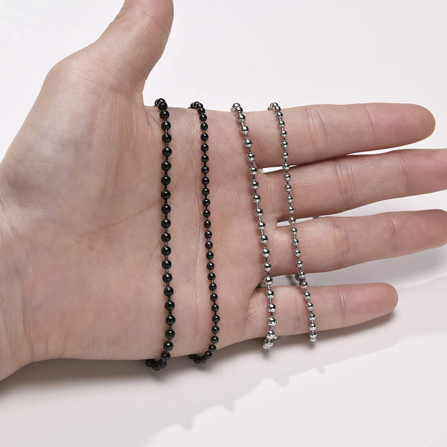 AMD Jewelry Erkennungsmarken-Kette, Edelstahl, Schwarz, Unisex, 60 cm - Bild 2