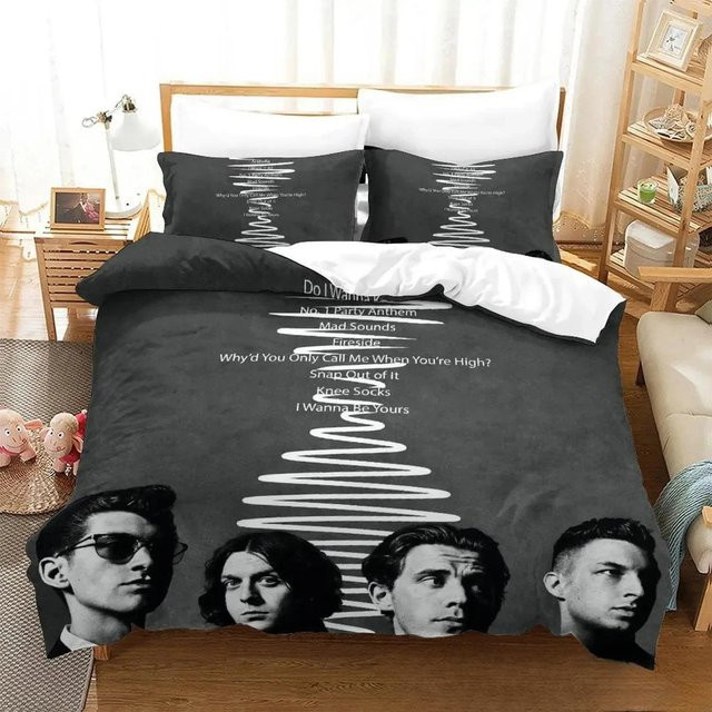 Bettwäscheset Arctic Monkeys von Binchi Fitness in Schwarz mit Bettbezug und Kissenbezug, B/H: 135 x 200 cm - Bild 1