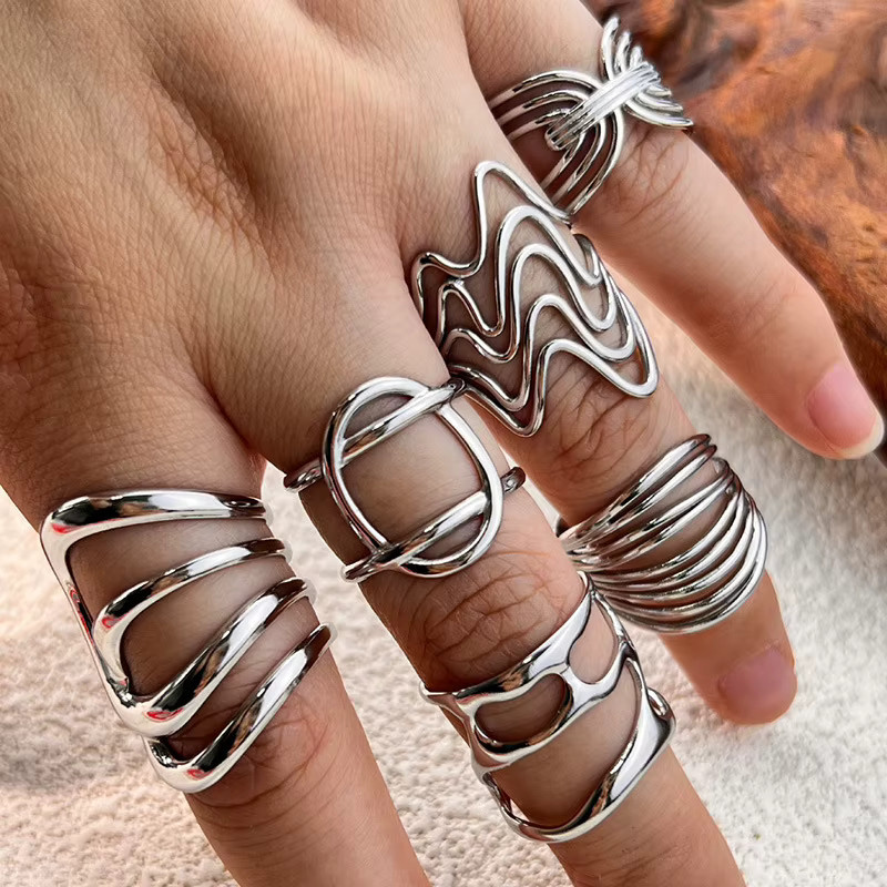 SLOONGJEWELRY Ringe, Edelstahl, Silber, Unisex - Bild 2