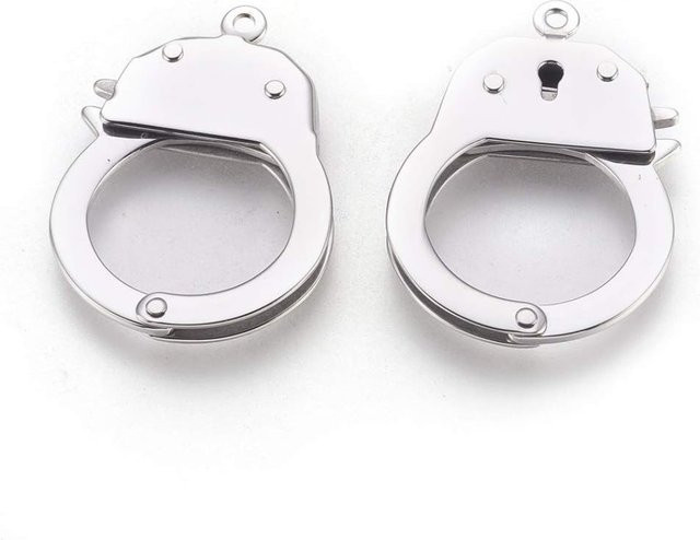 Charm Handschellen Edelstahl, Silber, Unisex - Bild 1