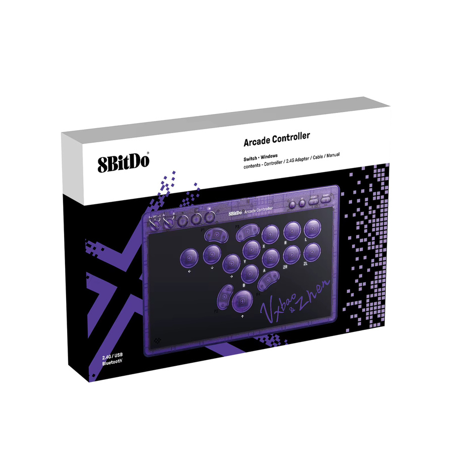 8BitDo Arcade Stick All-Button Controller für Nintendo Switch und PC in Lila - Bild 4
