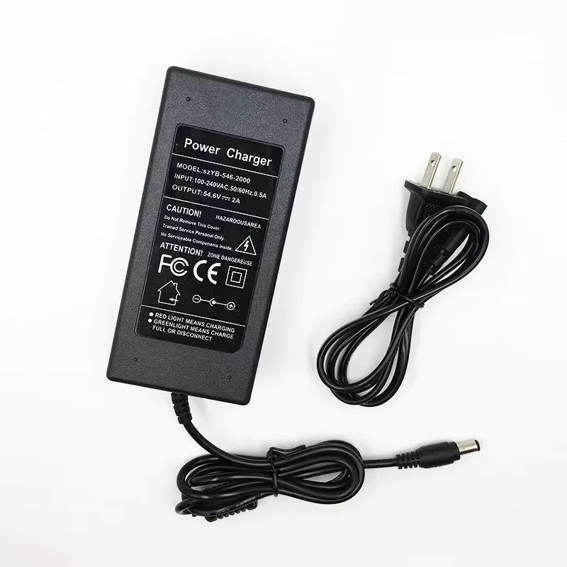 Lithium-Batterie Ladegerät für 48 V 13S Li-Ion Akku Packs, 54,6 V 2A, Farbe: Schwarz - Bild 2