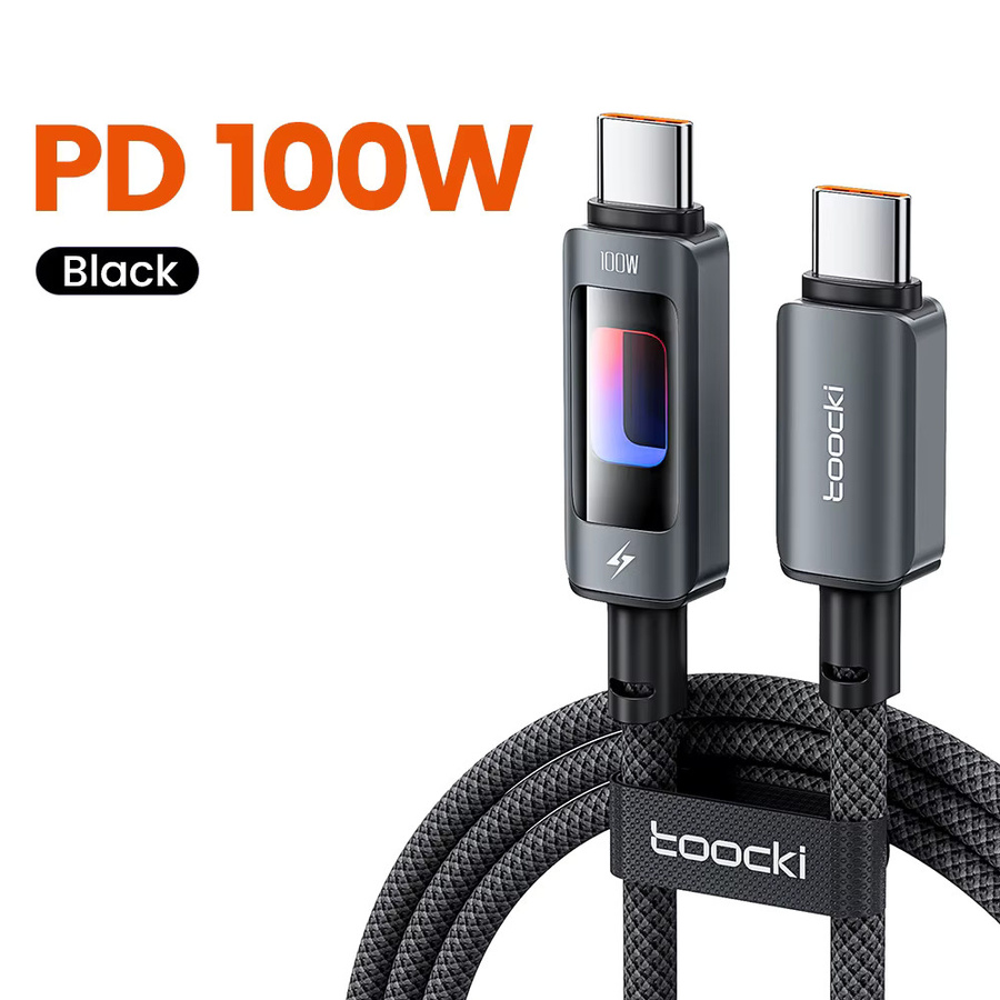 Toocki USB C auf USB C Kabel PD 100 W Schnellladekabel mit E-Marker Chip, Schwarz - Bild 6