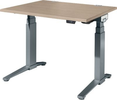 Schäfer Shop Genius ERGOSTYLE S Schreibtisch elektrisch höhenverstellbar, Eiche/Anthrazit, B/T/H: 120 x 80 x 63,5-130,5 cm - Bild 1