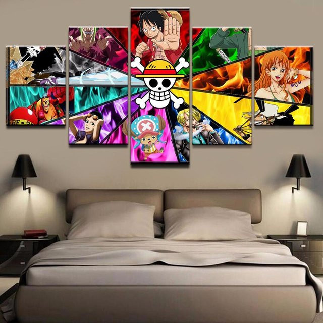 Aidegou25 Modulares 5-Panel Leinwandbild Set für dein Wohnzimmer, dekoratives Charakter-Foto in Multicolor, HD-Poster Wandkunst im modernen europäischen Stil, B/H: 20 x 35 cm (2 Stück), 20 x 45 cm (2 Stück), 20 x 55 cm (1 Stück) - Bild 1