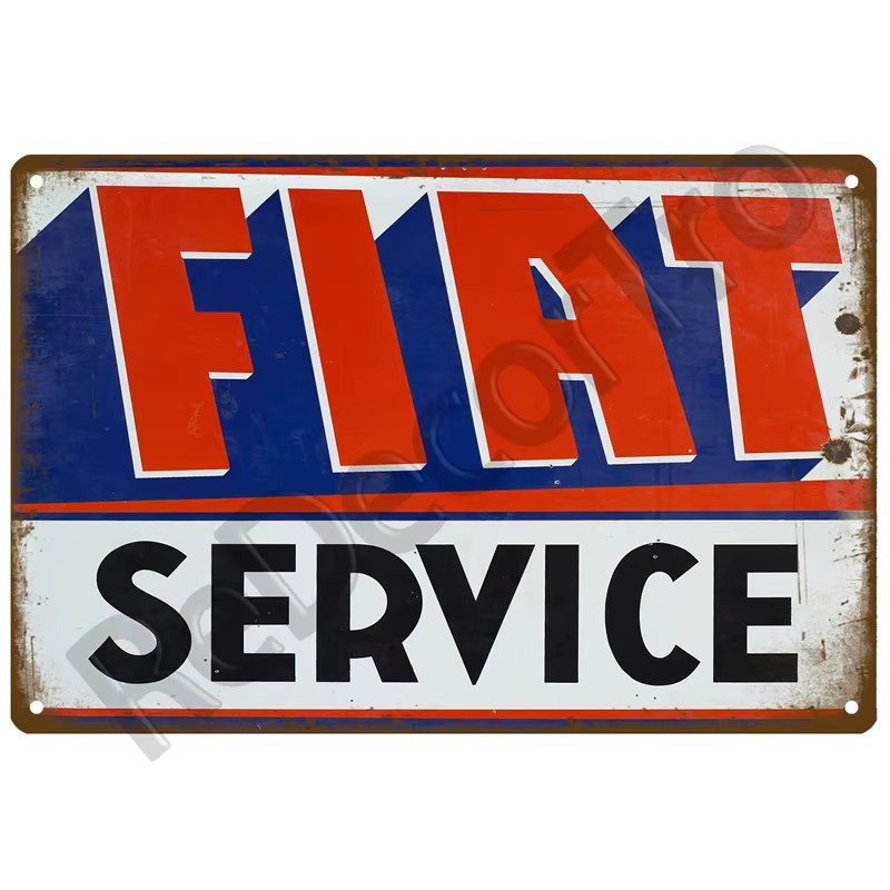 FIAT Vintage Metallschild aus Zinn für deine Wanddekoration B/H: 20 x 20 cm - Bild 4