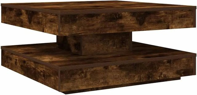 vidaXL Couchtisch modern mit drehbarer Tischplatte in Räuchereiche, B/T/H: 70 x 70 x 34,5 cm - Bild 1