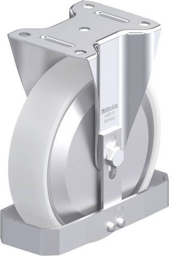 Blickle B-PO 200XR-FA-FS Stahlblech-Bockrolle in Weiß mit 200 mm Rad-Durchmesser und 400 kg Tragfähigkeit - Bild 1